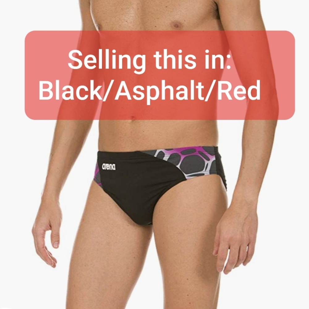 ARENA M Carbonite Brief (Black Asphalt/Red) - Picture 4 of 13